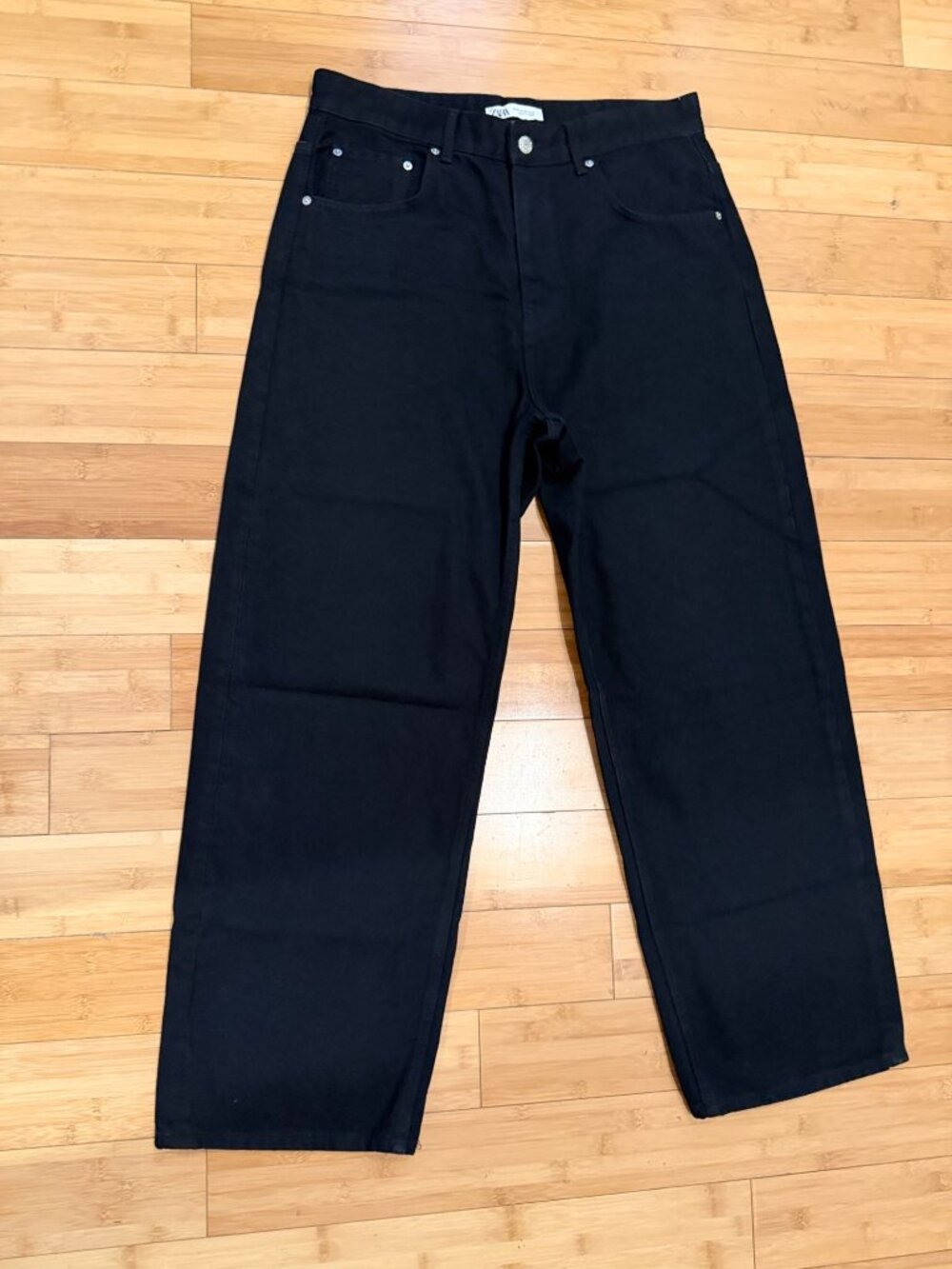 ZARA Men’s Black Utility Carpenter Pants / Jeans Straight Leg Size 32